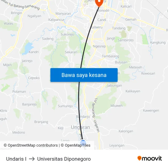 Undaris I to Universitas Diponegoro map
