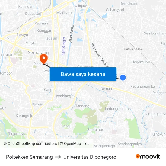 Poltekkes Semarang to Universitas Diponegoro map