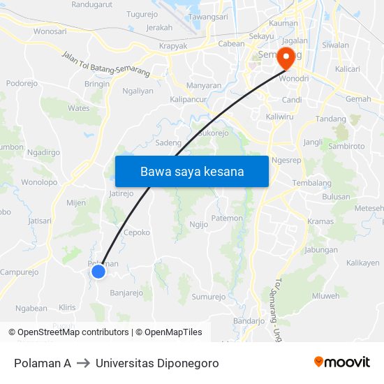 Polaman A to Universitas Diponegoro map