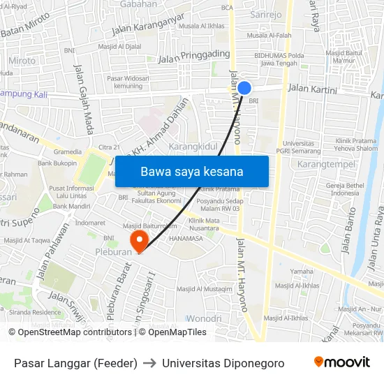 Pasar Langgar (Feeder) to Universitas Diponegoro map