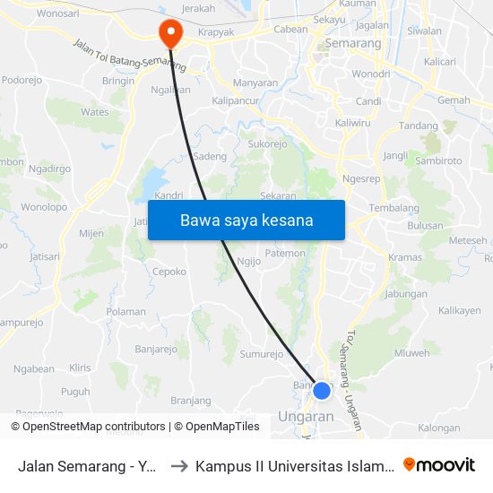 Jalan Semarang - Yogyakarta 117 to Kampus II Universitas Islam Negeri Walisongo map