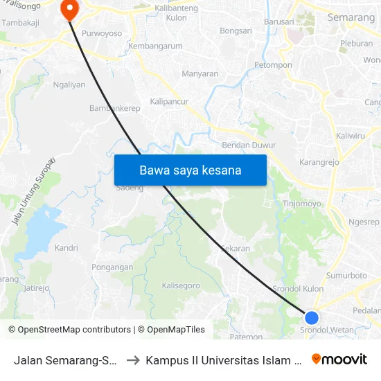 Jalan Semarang-Surakarta 194 to Kampus II Universitas Islam Negeri Walisongo map