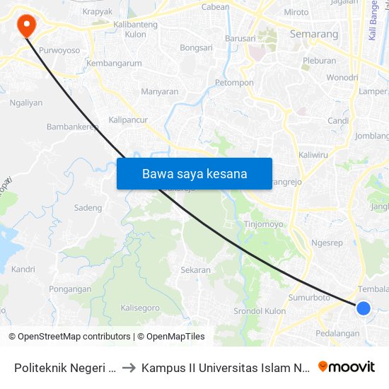 Politeknik Negeri Semarang to Kampus II Universitas Islam Negeri Walisongo map