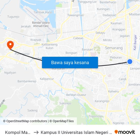 Kompol Maksum to Kampus II Universitas Islam Negeri Walisongo map