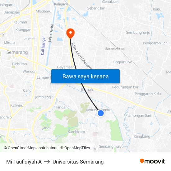 Mi Taufiqiyah A to Universitas Semarang map