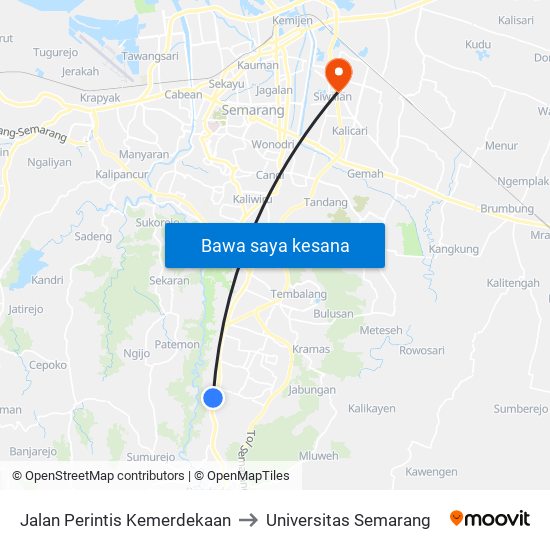 Jalan Perintis Kemerdekaan to Universitas Semarang map