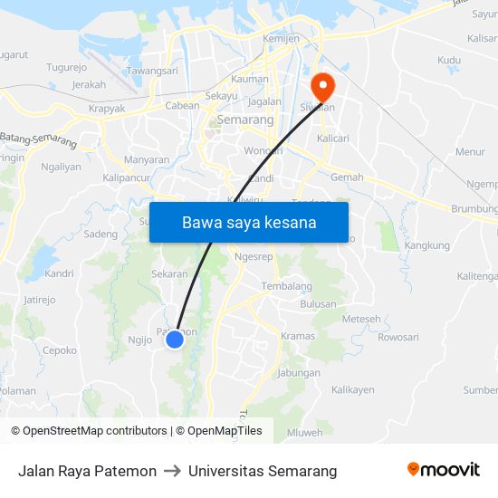 Jalan Raya Patemon to Universitas Semarang map