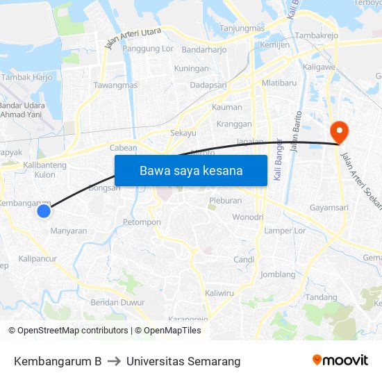 Kembangarum B to Universitas Semarang map