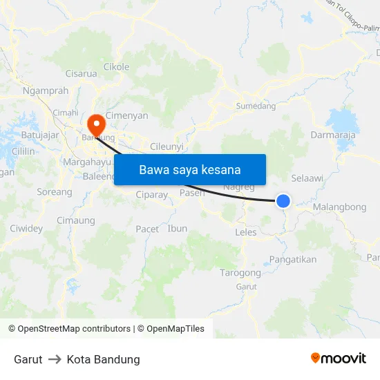 Garut Map Garut ke Kota Bandung dengan transportasi umum