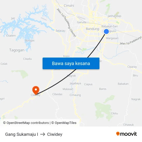 Gang Sukamaju I to Ciwidey map