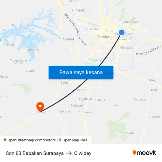 Sdn 83 Babakan Surabaya to Ciwidey map