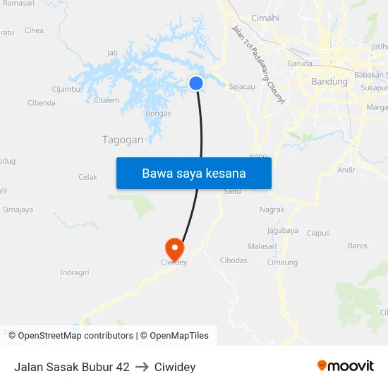 Jalan Sasak Bubur 42 to Ciwidey map