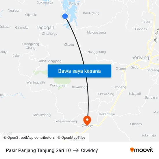 Pasir Panjang Tanjung Sari 10 to Ciwidey map