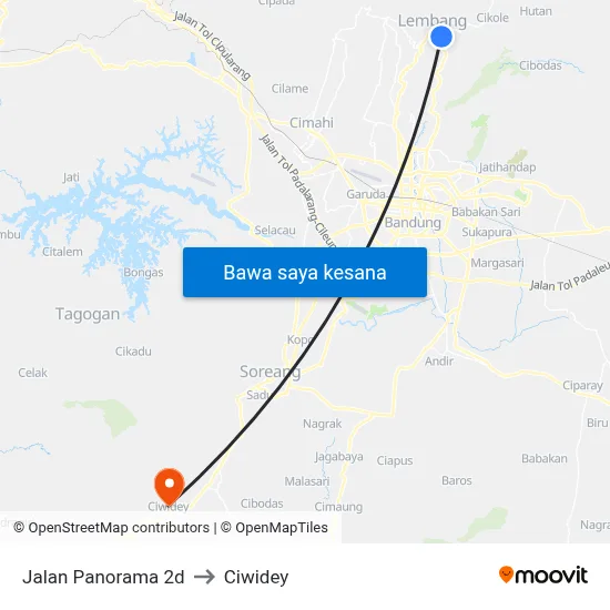 Jalan Panorama 2d to Ciwidey map