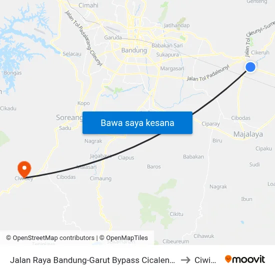 Jalan Raya Bandung-Garut Bypass Cicalengka 12 to Ciwidey map