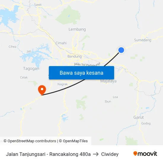 Jalan Tanjungsari - Rancakalong 480a to Ciwidey map