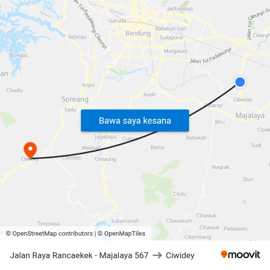 Jalan Raya Rancaekek - Majalaya 567 to Ciwidey map