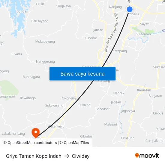 Griya Taman Kopo Indah to Ciwidey map