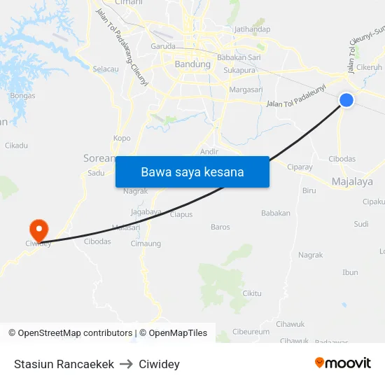 Stasiun Rancaekek to Ciwidey map
