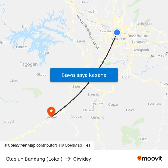 Stasiun Bandung (Lokal) to Ciwidey map