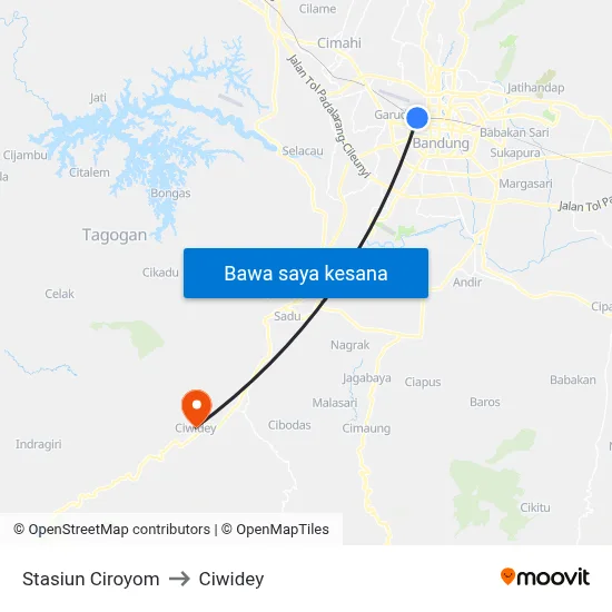 Stasiun Ciroyom to Ciwidey map