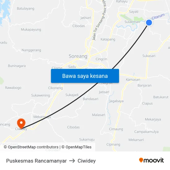 Puskesmas Rancamanyar to Ciwidey map