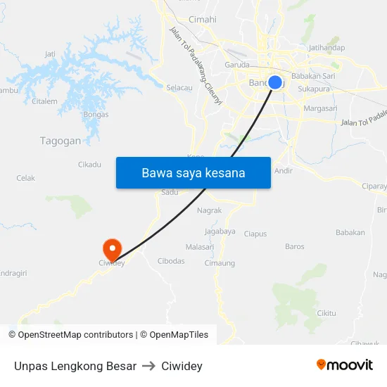 Unpas Lengkong Besar to Ciwidey map