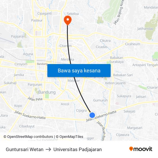Guntursari Wetan to Universitas Padjajaran map