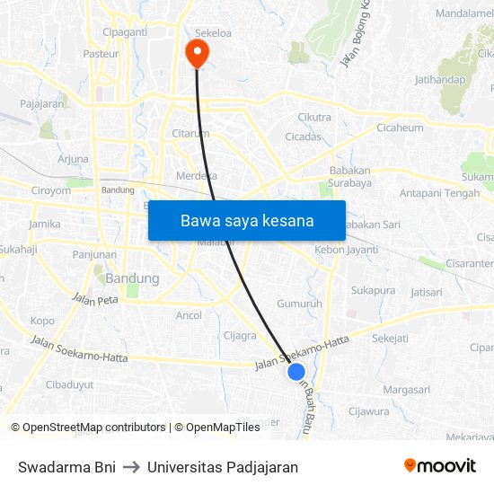 Swadarma Bni to Universitas Padjajaran map