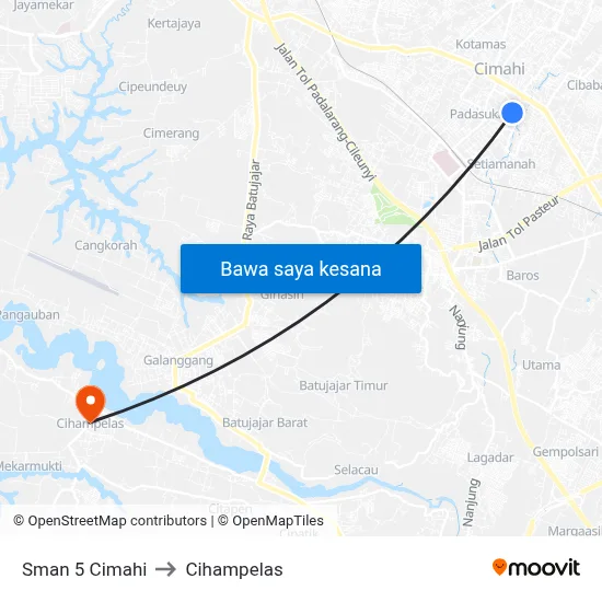 Sman 5 Cimahi to Cihampelas map