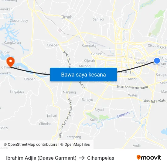 Ibrahim Adjie (Daese Garment) to Cihampelas map