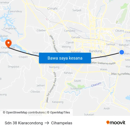 Sdn 38 Kiaracondong to Cihampelas map