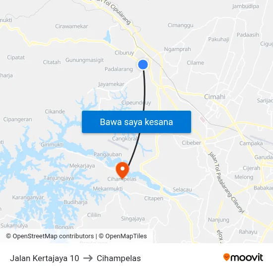 Jalan Kertajaya 10 to Cihampelas map