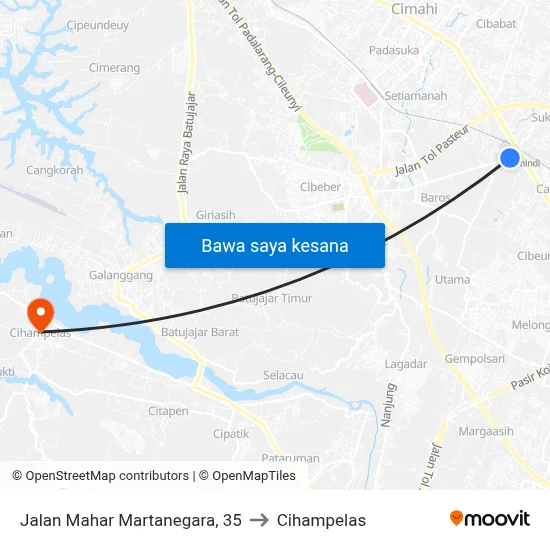 Jalan Mahar Martanegara, 35 to Cihampelas map