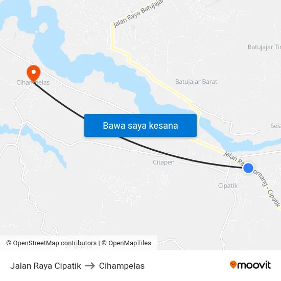 Jalan Raya Cipatik to Cihampelas map