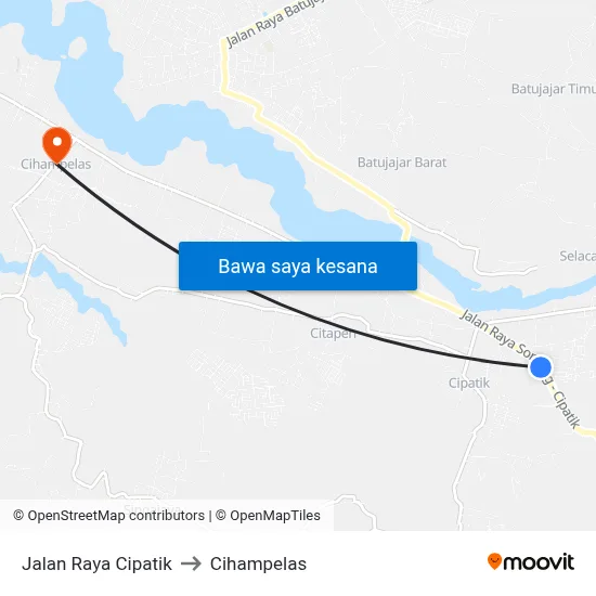 Jalan Raya Cipatik to Cihampelas map