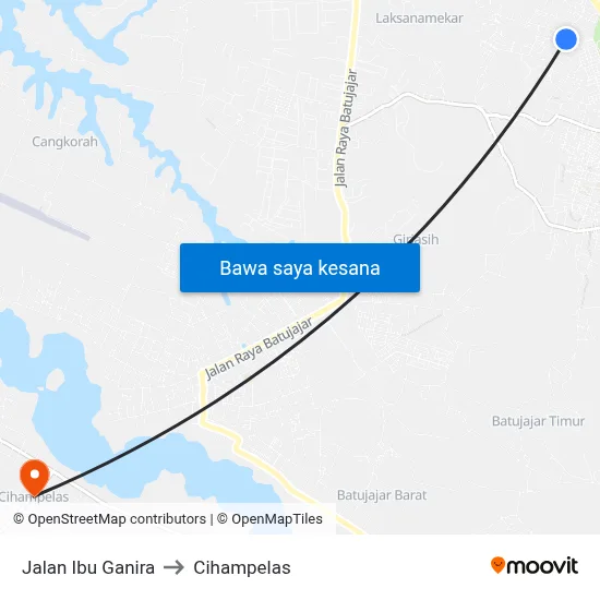 Jalan Ibu Ganira to Cihampelas map