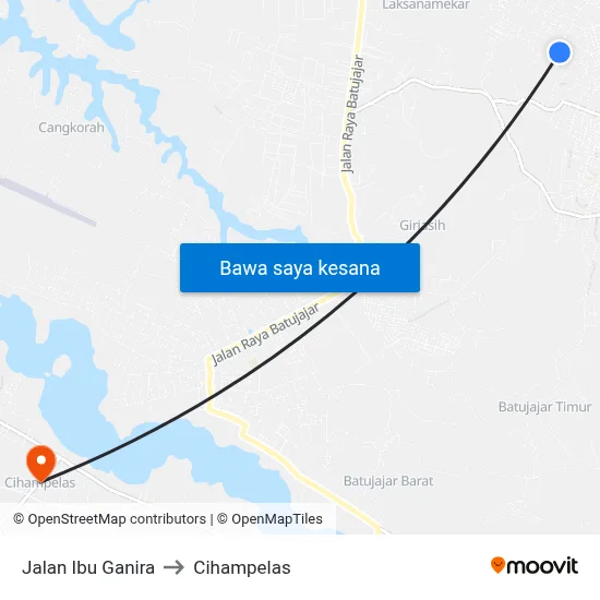 Jalan Ibu Ganira to Cihampelas map