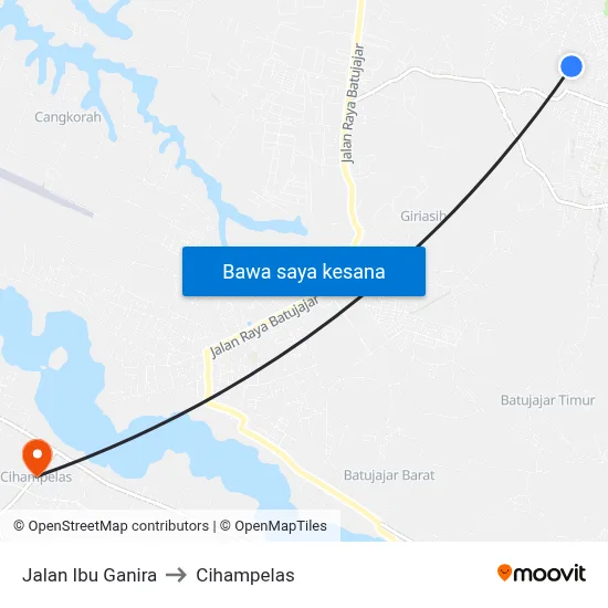 Jalan Ibu Ganira to Cihampelas map