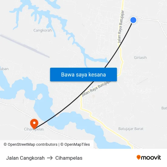 Jalan Cangkorah to Cihampelas map