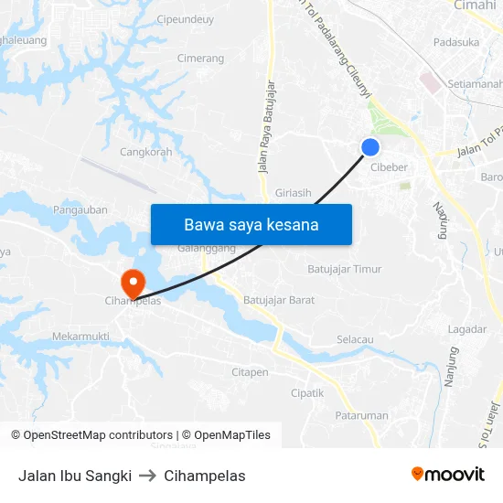 Jalan Ibu Sangki to Cihampelas map