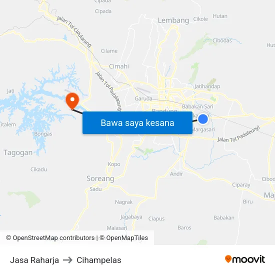 Jasa Raharja to Cihampelas map
