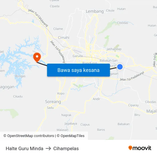 Halte Guru Minda to Cihampelas map