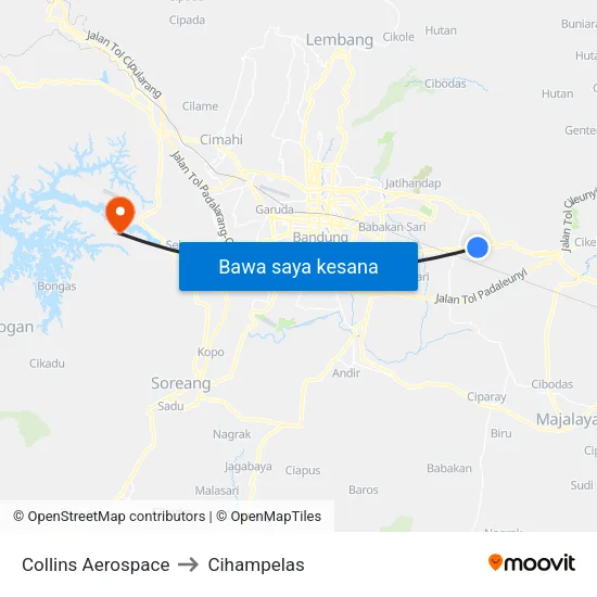 Collins Aerospace to Cihampelas map