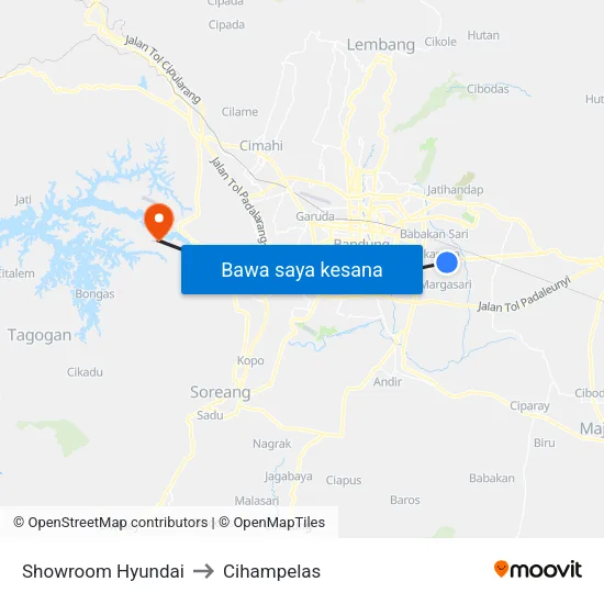Showroom Hyundai to Cihampelas map