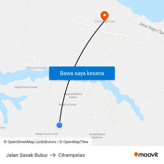 Jalan Sasak Bubur to Cihampelas map