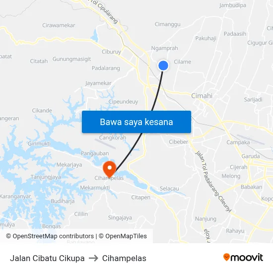 Jalan Cibatu Cikupa to Cihampelas map