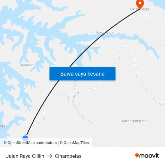 Jalan Raya Cililin to Cihampelas map