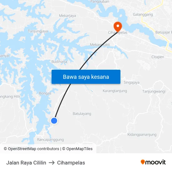 Jalan Raya Cililin to Cihampelas map