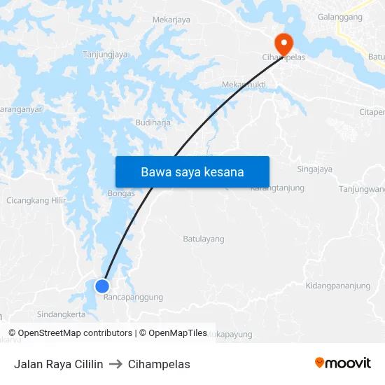 Jalan Raya Cililin to Cihampelas map